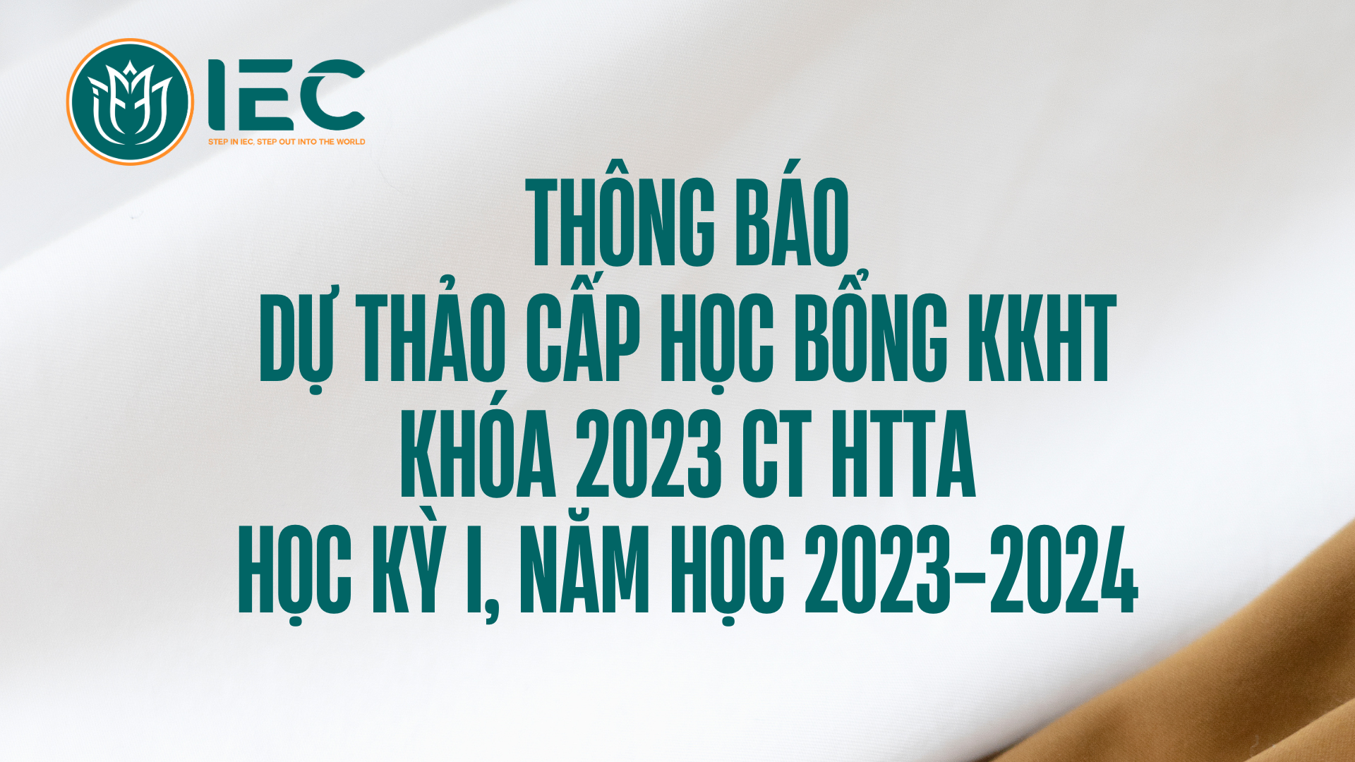 THÔNG BÁO DỰ THẢO CẤP HỌC BỔNG KHUYẾN KHÍCH HỌC TẬP KHÓA 2023 CT HTTA HỌC KỲ I, NĂM HỌC 2023-2024